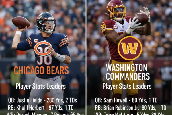 chicago bears vs washington commanders match player stats